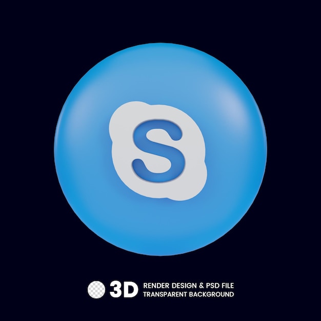 PSD icono de renderizado 3d de skype