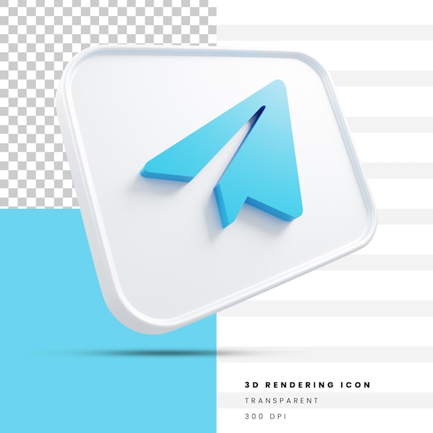 PSD icono de renderizado 3d de telegrama