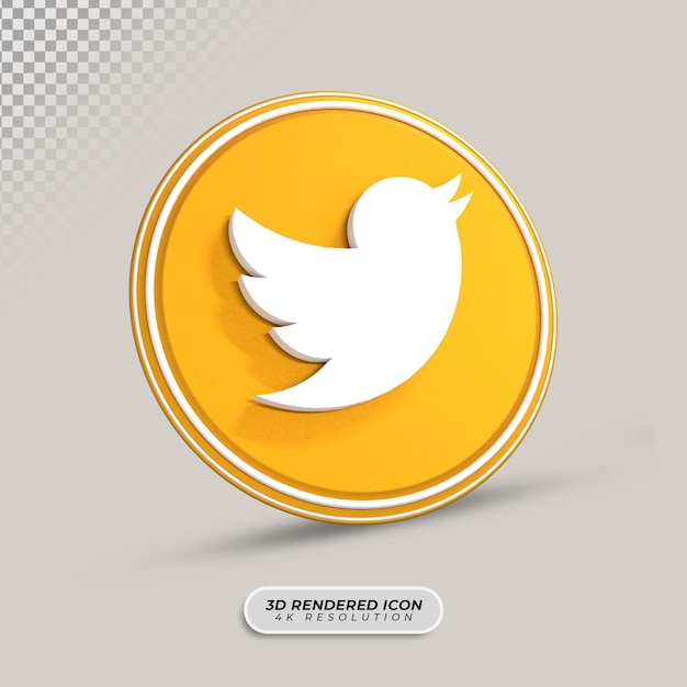 Icono de renderizado 3d de twitter