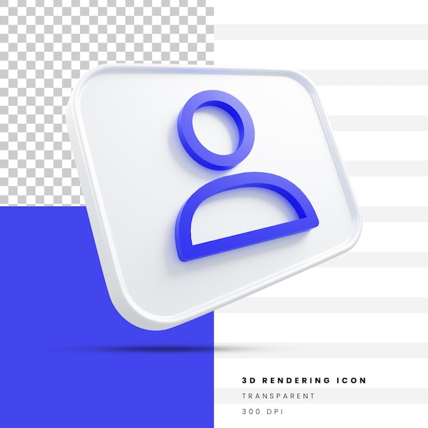 PSD icono de renderizado 3d de usuario