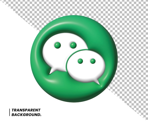 PSD el icono de renderizado 3d de wechat