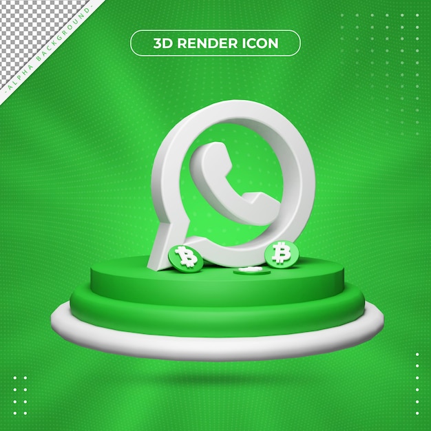 PSD icono de renderizado 3d whatsapp