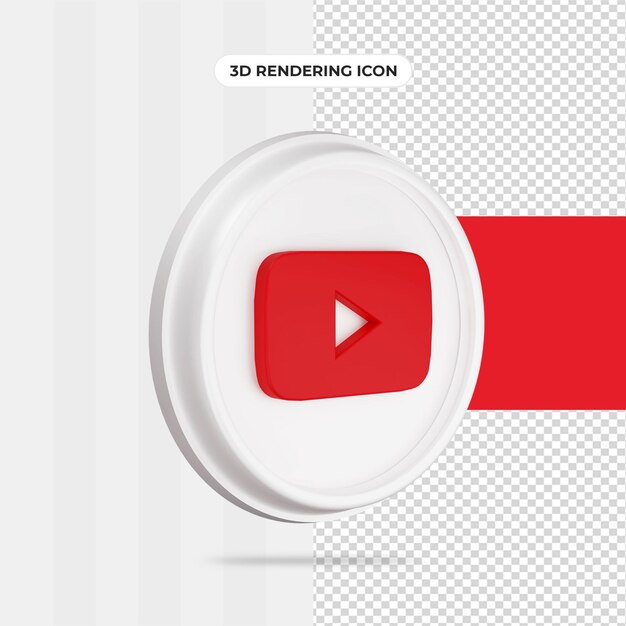 Icono de renderizado 3d de youtube