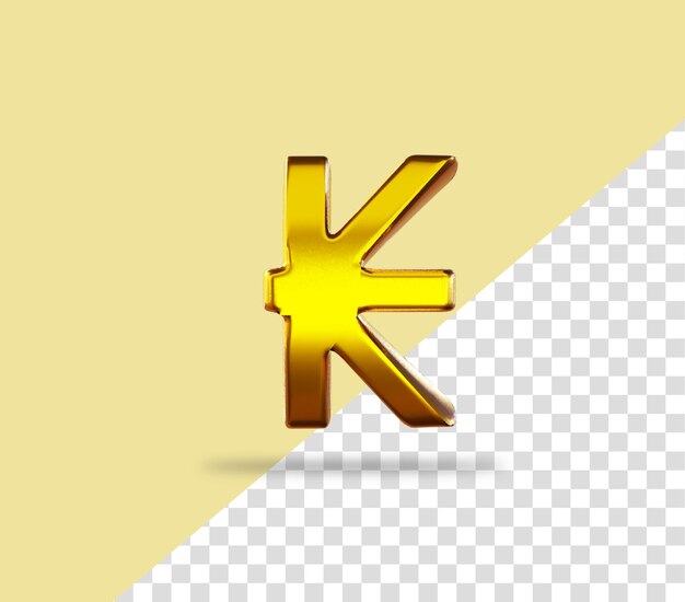 Icono de renderizado dorado de signo de kip