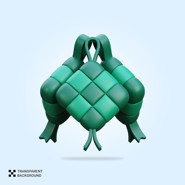 El icono del renderizado de ketupat en psd 3d