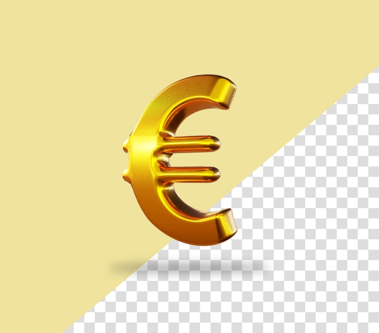 PSD icono de renderizado de moneda de oro euro