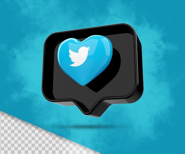 Icono de renderizado de twitter 3d