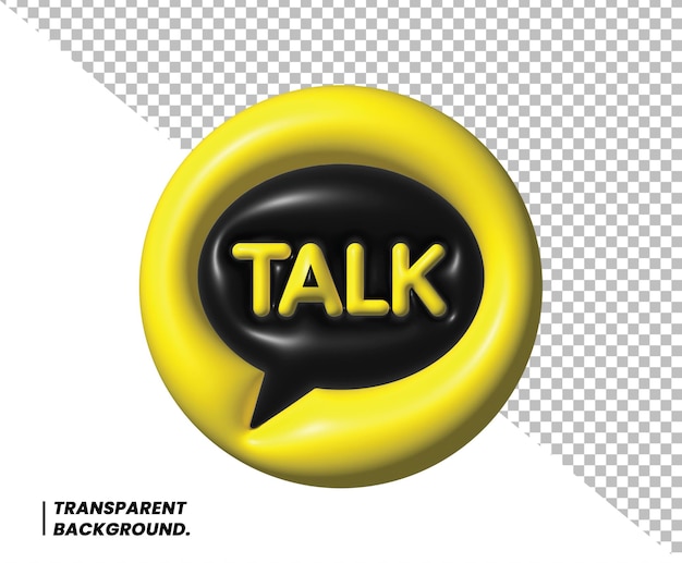 PSD icono de representación en 3d de kakaotalk