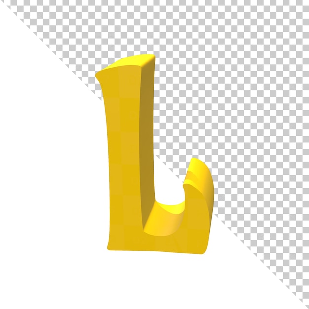 Icono de representación 3d de letra L