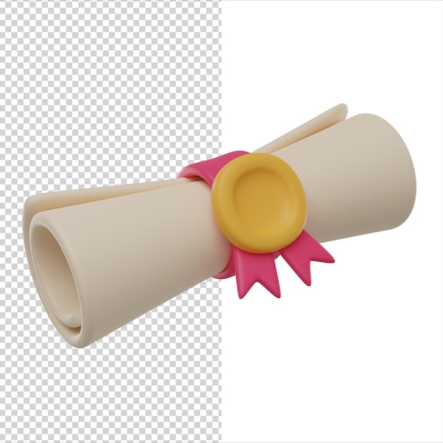 Icono de representación de diplomas en 3D