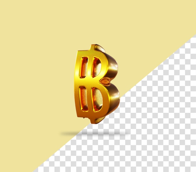 Icono de representación de moneda de oro de signo de baht