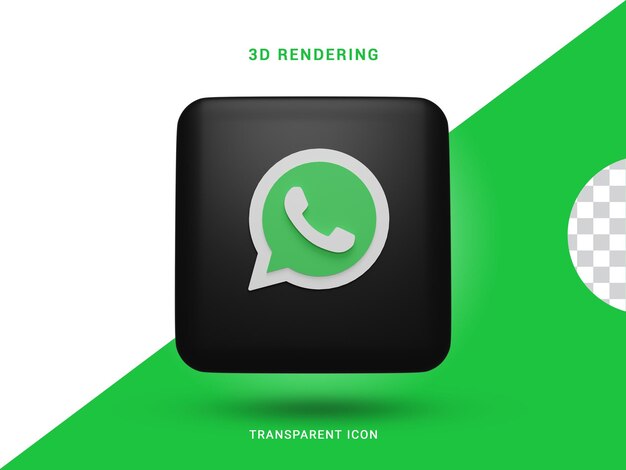 Icono de representación de redes sociales 3D de Whatsapp para composición