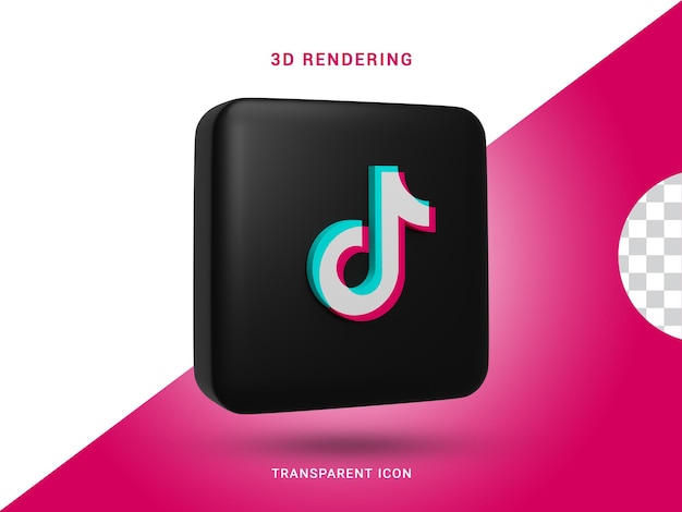 PSD icono de representación de redes sociales tiktok 3d para composición