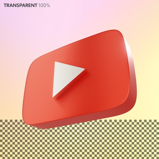 icono de reproducción de youtube 3D