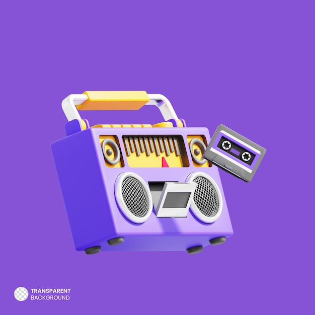 PSD icono de reproductor de música aislado 3d render ilustración