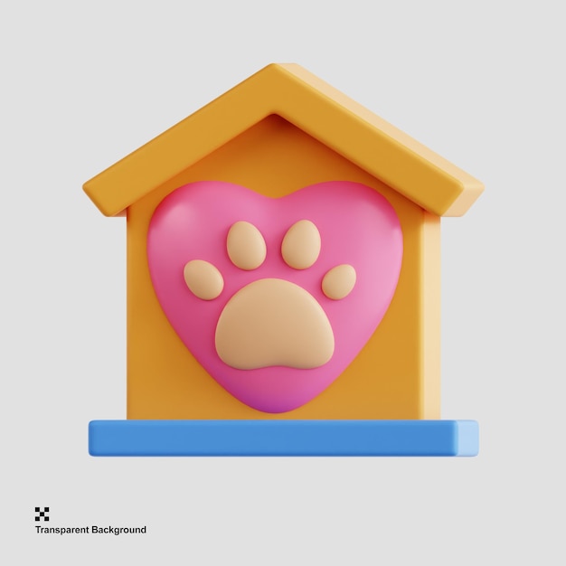 PSD el icono de rescate de la casa de animales en 3d