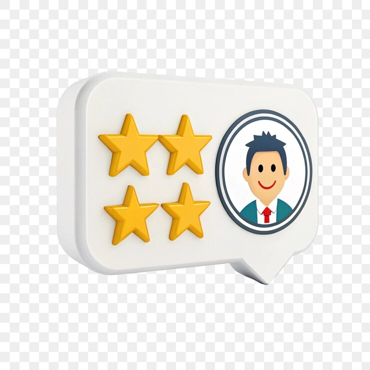 PSD icono de reseña de estrella de cliente en 3d aislado en un fondo transparente