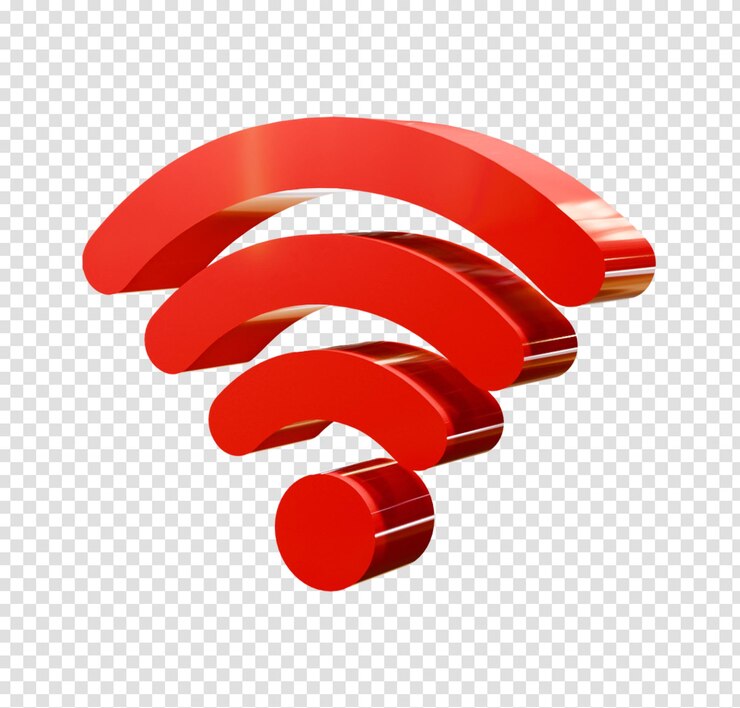 PSD el icono rojo de wi-fi 3d