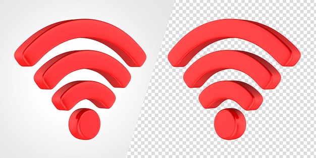 PSD icono rojo wifi 3d