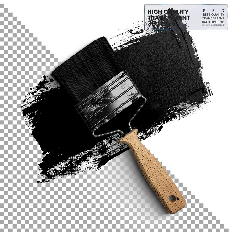 PSD icono de rollo de pintura oscuro png aislado en un fondo transparente
