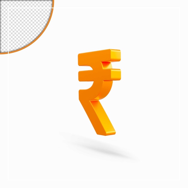 Icono de rupia 3d aislado