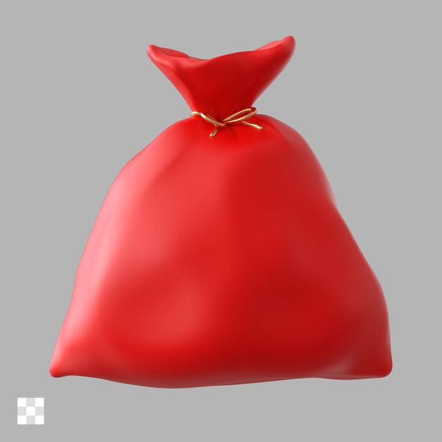 PSD el icono del saco de navidad en 3d