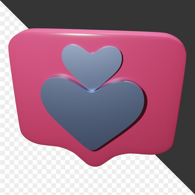 El icono de San Valentín en 3D