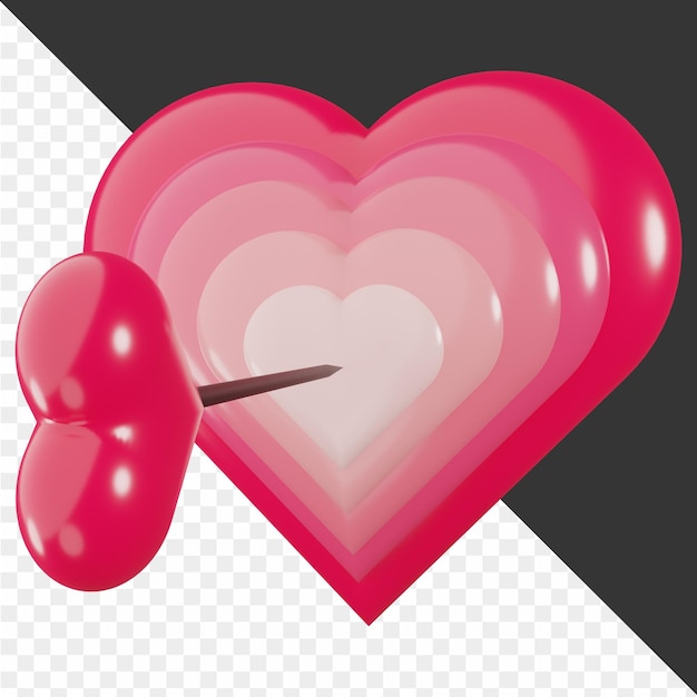 PSD icono de san valentín en 3d