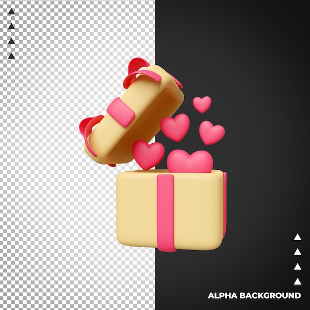 El icono de San Valentín en 3D