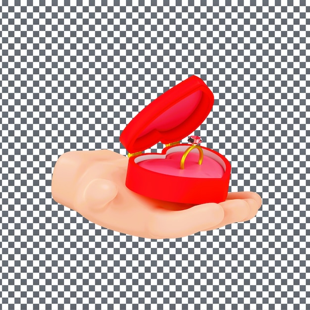 El icono de san valentín en psd 3d en un fondo aislado y transparente