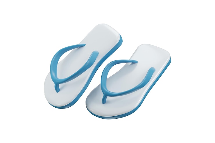 PSD el icono de las sandalias de playa es una ilustración vectorial de renderizado 3d.