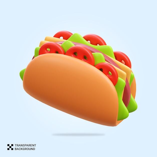 El icono del sándwich de renderizado psd 3d