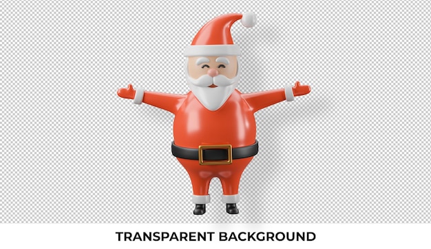 PSD icono de santa claus en 3d con fondo transparente elemento de navidad