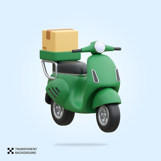 Icono de scooter de entrega PSD 3D