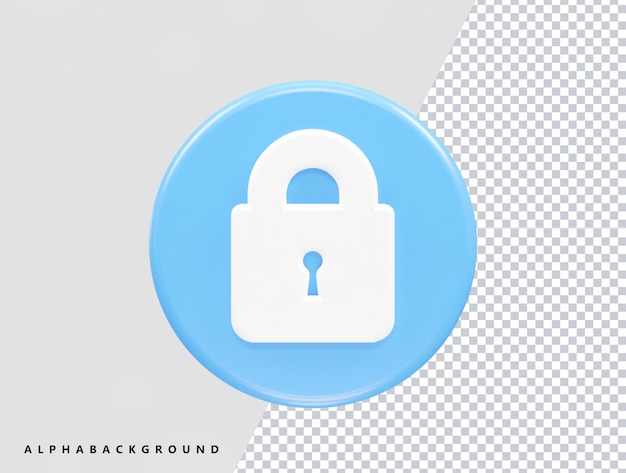 PSD icono de seguridad bloqueo 3d vector renderización elemento transparente