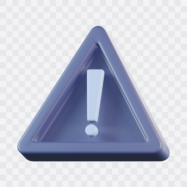 Icono de señal de precaución en 3d