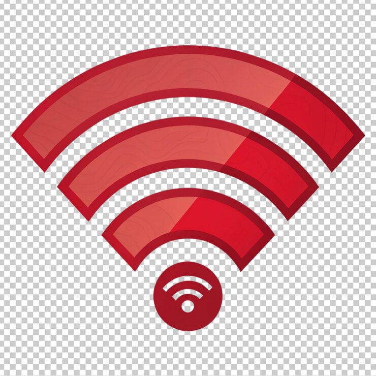PSD icono de señal roja de wi-fi