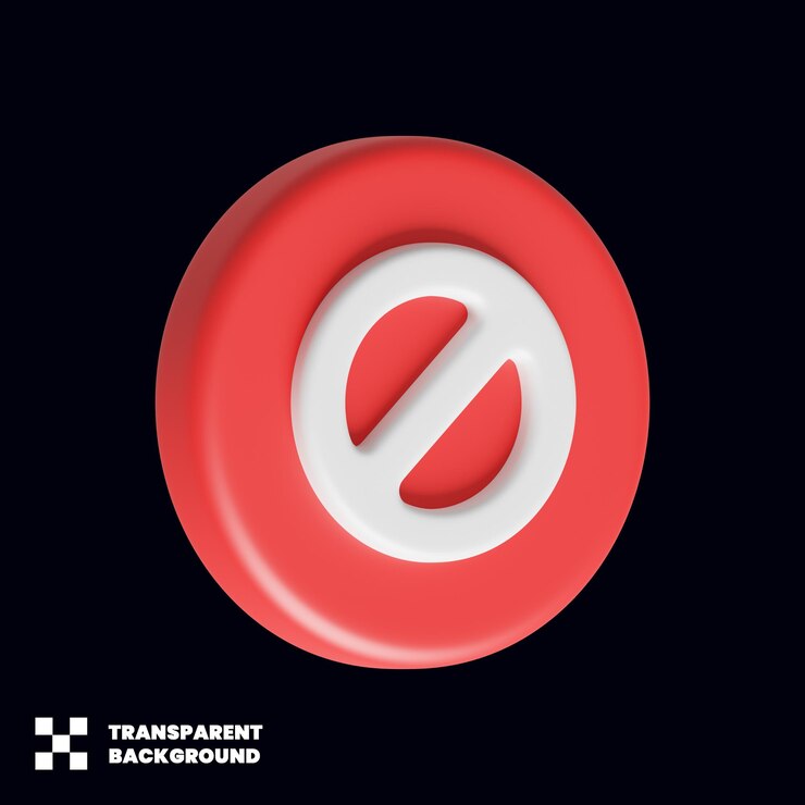 PSD icono de señal de stop en 3d render