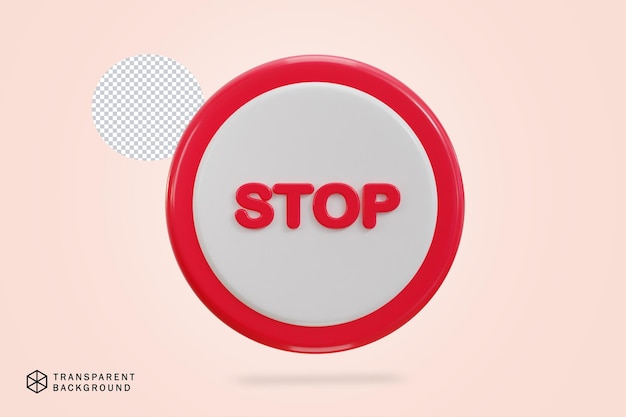 Icono de señal de stop 3d
