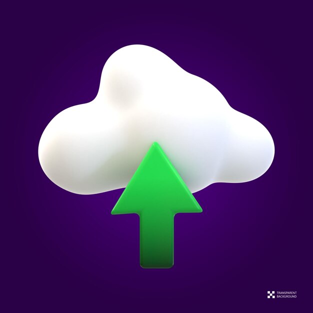 ICONO SEO DE RENDERIZACIÓN 3D - CARGA EN LA NUBE