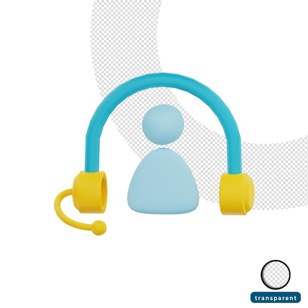 icono de servicio al cliente de renderizado 3d