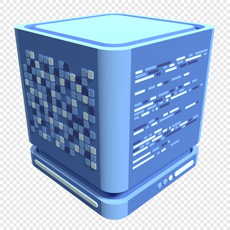 PSD ícono de servidor 3d servidor de computadora ícono de procesamiento 3d computación en la nube ilustración de procesamiento 3d