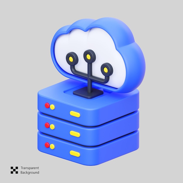 Ícono del servidor en la nube 3D