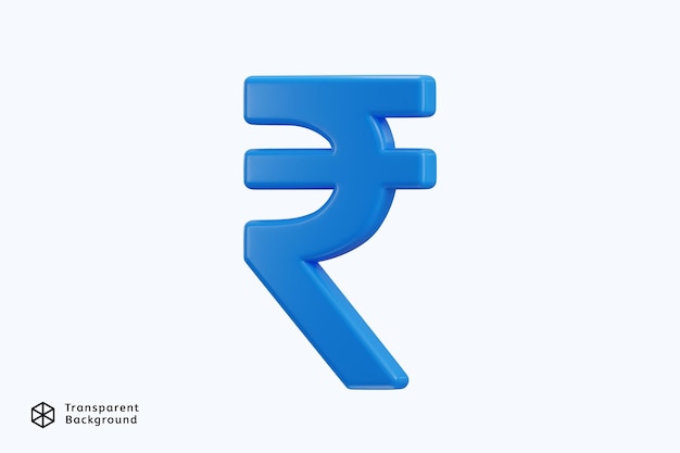 icono de signo de dinero de rupia ilustración vectorial de renderización 3D