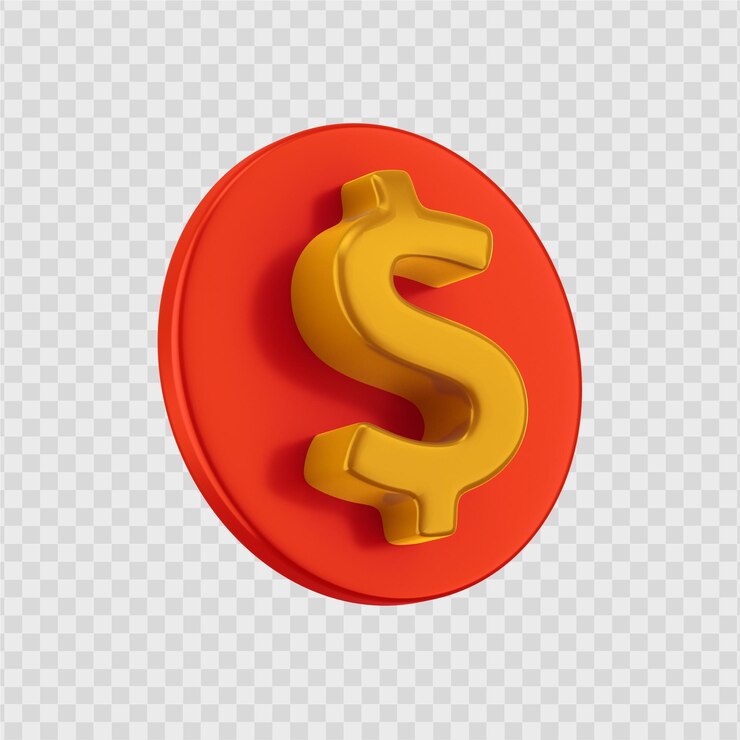 icono de signo de dólar 3d