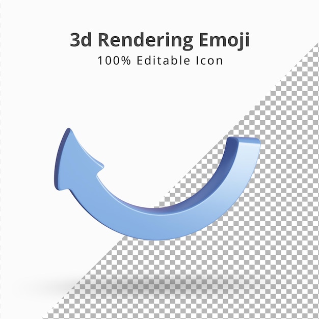 PSD icono de signo de flecha de curva 3d