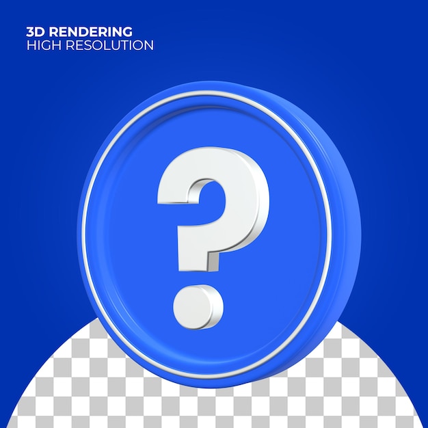 PSD icono de signo de interrogación 3d premium psd