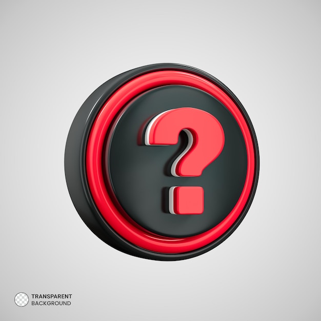 Icono de signo de interrogación aislado 3d render ilustración