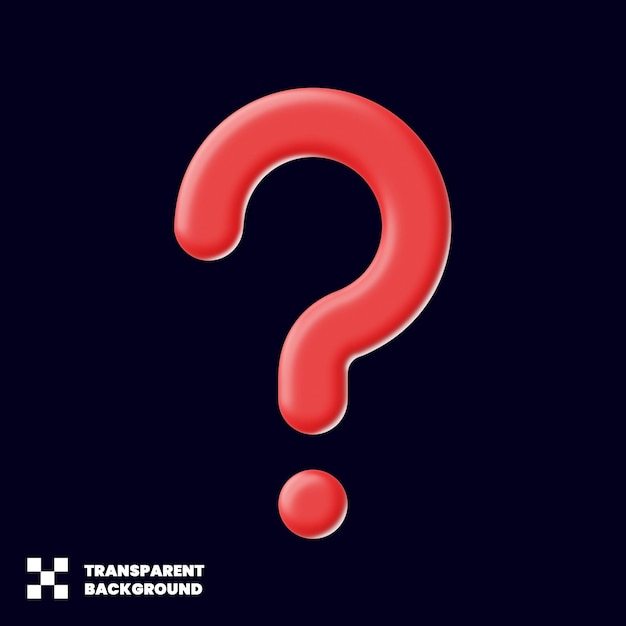 Icono de signo de interrogación en renderizado 3D minimalista