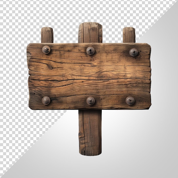 PSD icono de signo de madera png